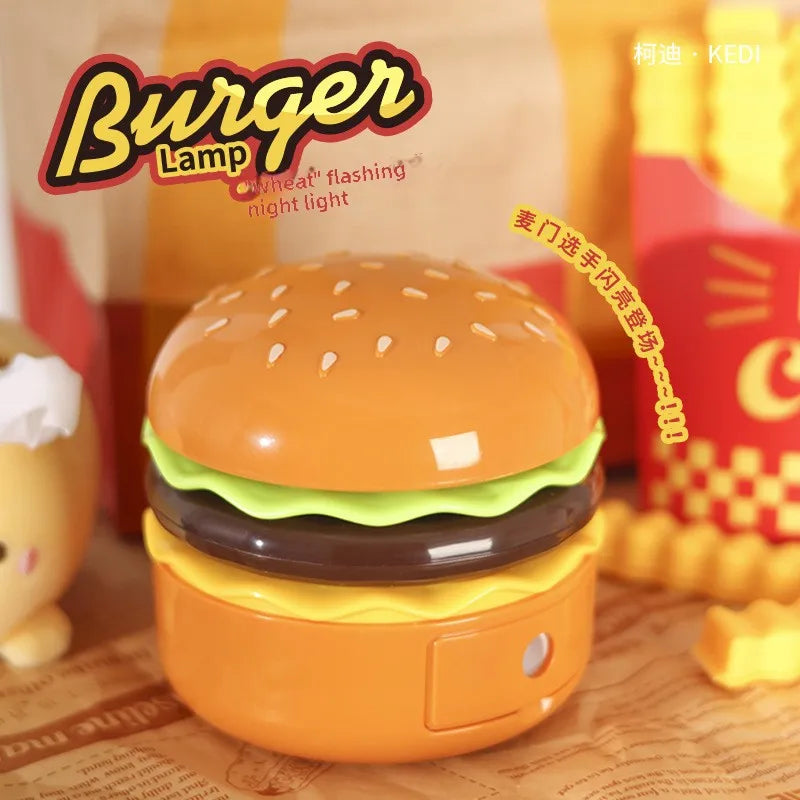 Original Practical Reading Burger Night Light LED Charging Bedside Sleep Light Learning Pencil Sharpener Can Be Stored Desk Lamp